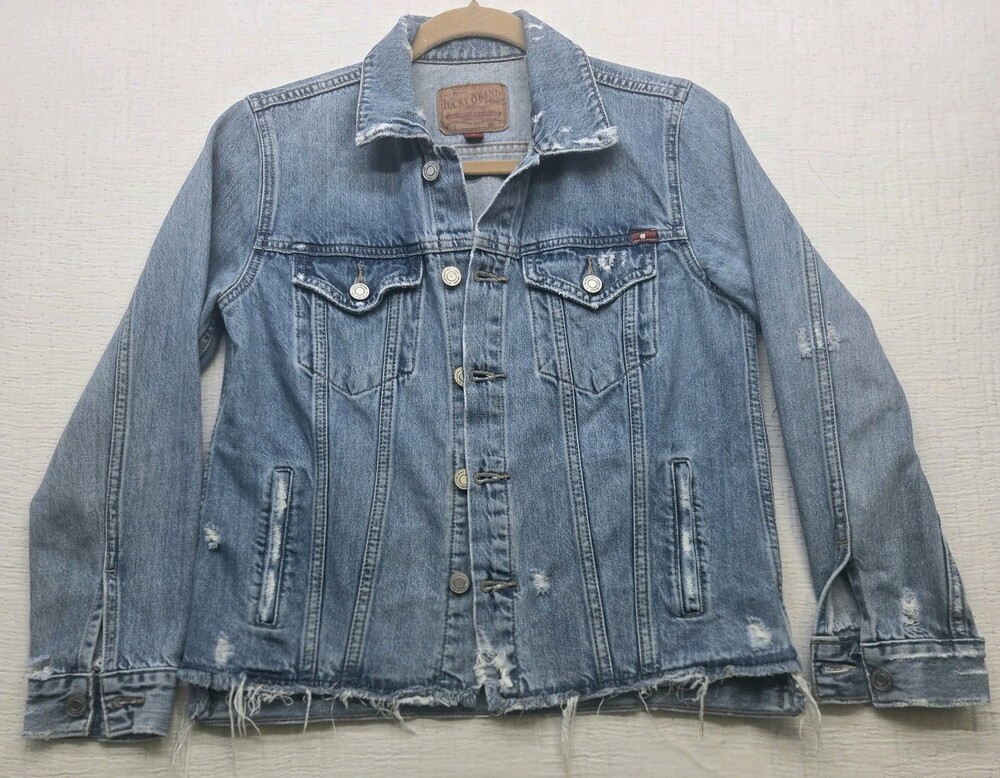 The Lucky Brand Tomboy Trucker Blue Denim Jacket Women’s Size S